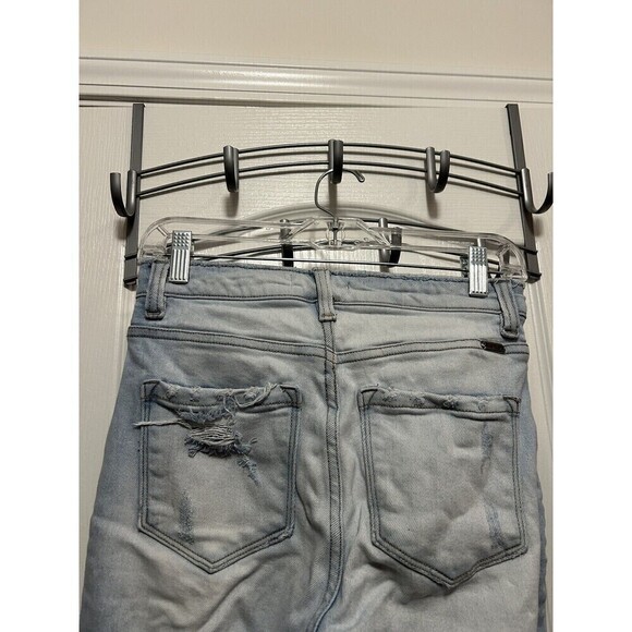 Kancan Signature Jeans Kurvy Mid-rise Ankle Skinny Size 27 Distressed Light Wash - Picture 3 of 16